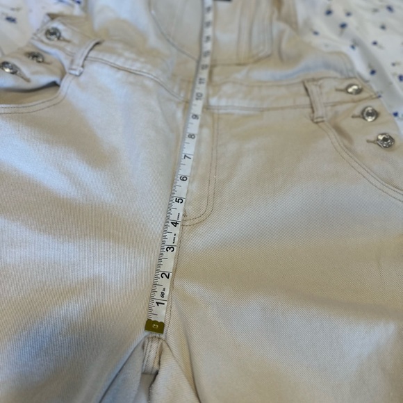 Wide Leg Cream 100% Cotton Shein Workwear Style Overalls Sz: L Adjustable Straps - Picture 4 of 14